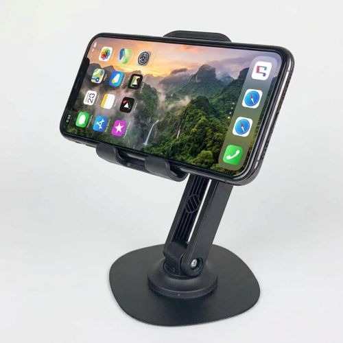 Generic Universal Adjustable Desktop Phone Stand – 360° Rotating Foldable Bracket & Cradle Holder for iPhone, Samsung, Huawei, Xiaomi & Tablets – Black - image 4