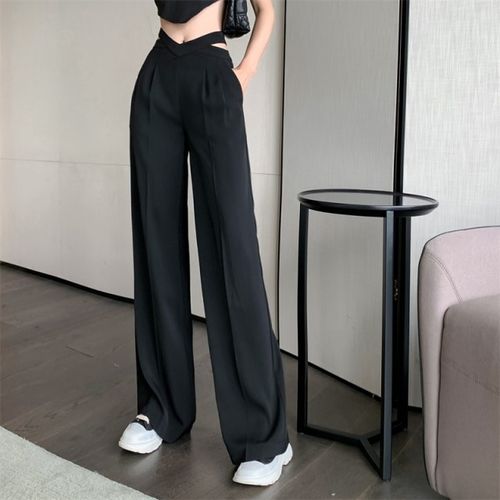 Fashion Korean Wide Leg Pants High Waist Solid Casual Loose Office Lady  Suit Hot Pants