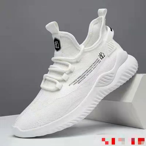 product_image_name-Fashion-Ladies Breathable Mesh Sock Sneakers -White-1