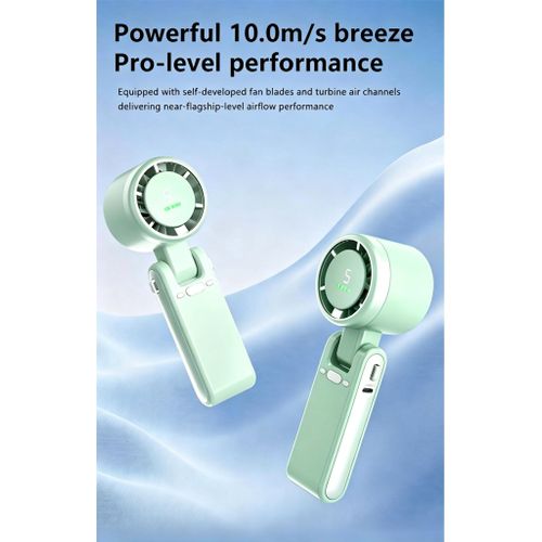 Generic 2 Pcs  Rechargeable Handheld Fan with LED Display, 90° Foldable Portable Fan  with USB - image 2