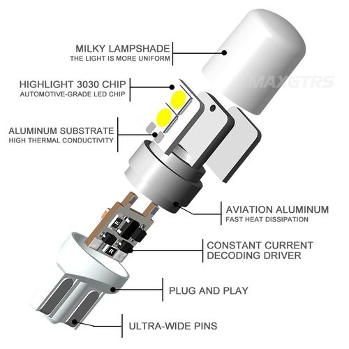 Generic 5x W5w T10 Led Canbus Led Bulb Car Drl 3030 Smd 194 168 12v