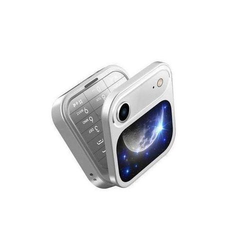 Mtk  i17 Air Mini Flip Mobile Phone,Foldable Cell Phone- Silver