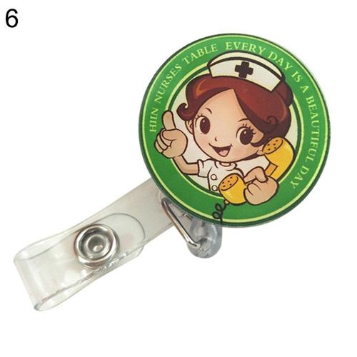 Fashion Cute Retractable Badge Reel Nurse Doctor Key ID Name Card-6#