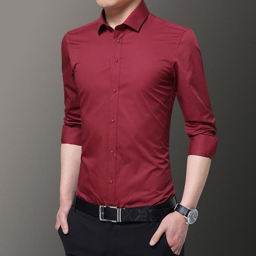 Social Formal Shirt Men Long Sleeve Shirt Business Slim Office