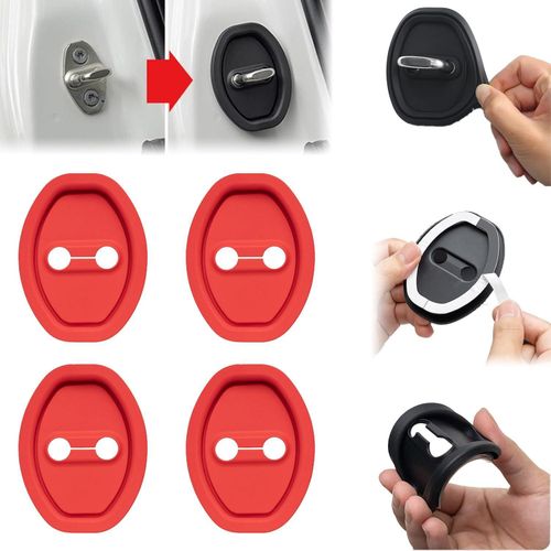 product_image_name-Generic-Premium Car Door Lock Shock Absorber (silicon Door Closing Sound) - 4pcs (red)-2