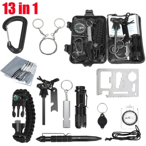 13 In 1 Outdoor Emergency Survival Kit Camping Hiking Tactical Gear SOS  Backpack