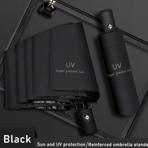 Generic Fully Automatic UV Protection Umbrella, Compact Folding Rain & Sun Umbrella with UPF 50+ Coating