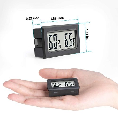 2PCS Thermometer Hygrometer Mini LCD Thermometer Humidity Monitor for  Indoor Black