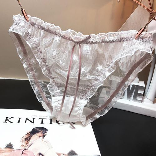 Fashion Ladies Underwear Sexy Lace Panty Ultra-thin Transparent Low-Rise  Briefs