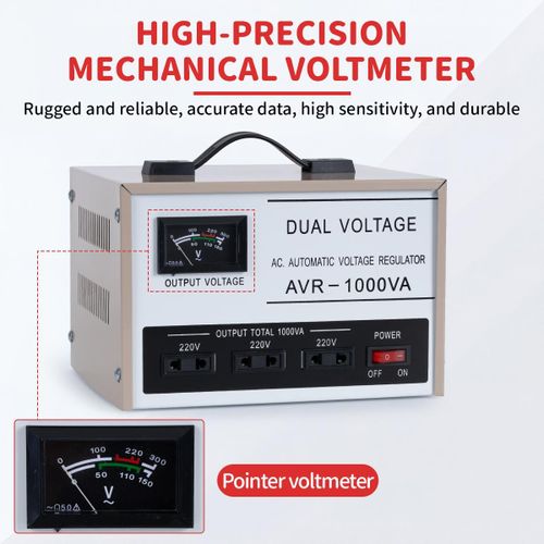 Generic 1000VA Automatic Voltage Stabilizer AVR, Dual Voltage 110V/220V, Multi Protection Power Regulator for Home & Office - image 5