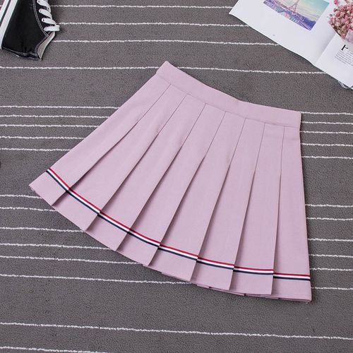 Plaid Skirts for Women Stretchy Casual Pleated A Line Skirt Zipper