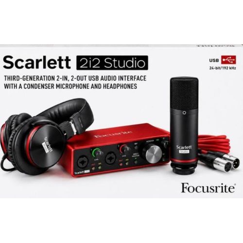 Generic High Quality Focusrite Scarlett 2i2 Studio 3rd Generation Audio Recording Bundle
