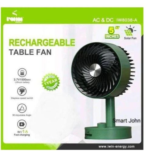 Generic 5 inches Rechargeable desktop Fan - image 3