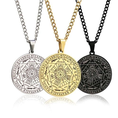 product_image_name-Fashion-7 Archangels Pendant Seal Of Solomon Tetragrammaton Men Angels Sigil Necklace Seals Of Seven Archangels Talisman Necklace-5