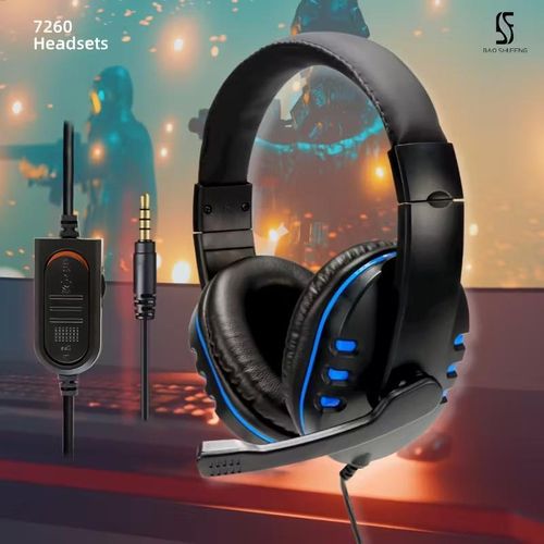 product_image_name-Generic-7260/Black Blue Headset Computer Earphones for Human-Computer Interaction, High School and College Entrance Exam English Oral Listening Test with Microphone Wired Noise Cancelling Recording 3.5mm Plug, Study Audio Equipment, Online Exam Headset-2