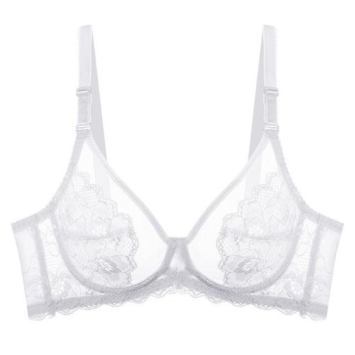 Sexy Ultra-thin Lace Bra Without Sponge Transparent Half Cup Underwear  Comfortable Bra Woman