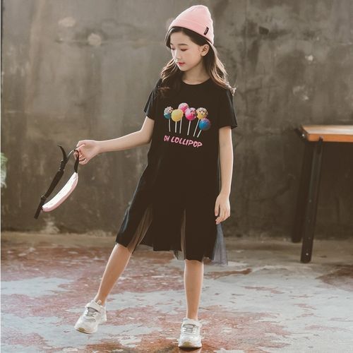 Kid Girls Fashionable Outfits Round Neckline Top+Loose Long Pants Casual  Clothes 