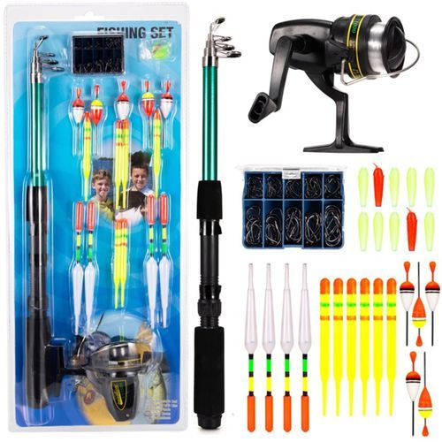 Generic 1.6m Travel Telescopic Spinning Fishing Rod Complete Tackle Kit  Combo