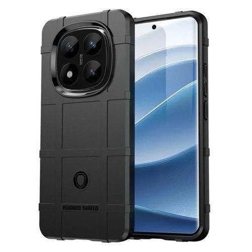 Generic Rugged shield back case for REDMi note 14 pro/ note 14 pro plus 5g - black