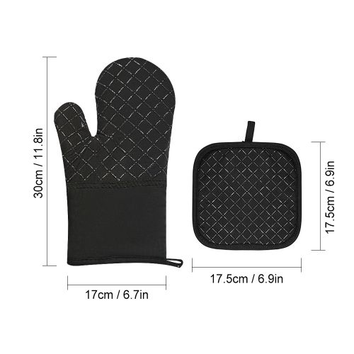 Pair of Oven Gloves Hot Pot Holder Thick Heat Resistant Kitchen