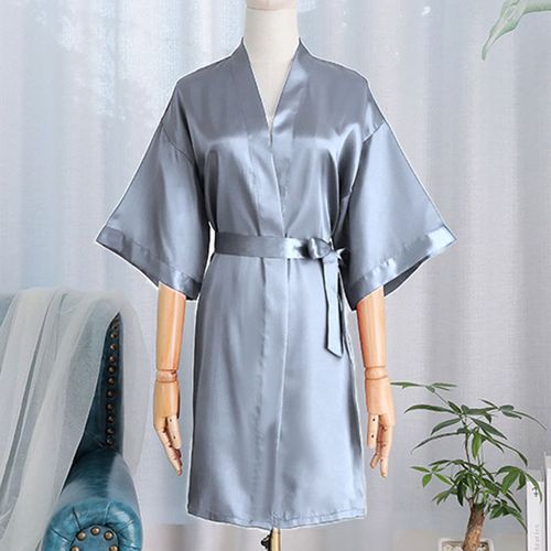 Gray satin robe online