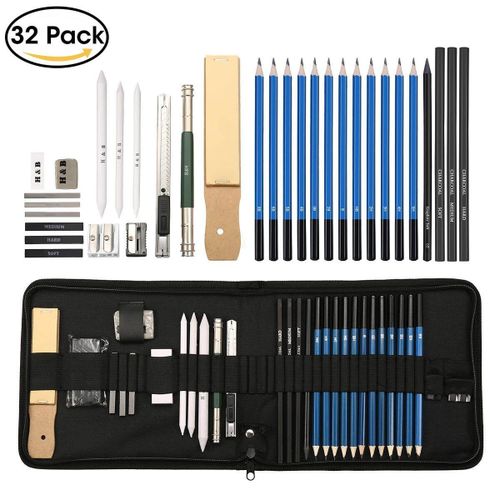 Generic 32Pcs Professional Drawing Sketch Pencil Set Charcoal