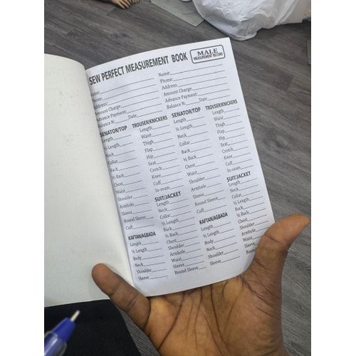 Generic Sew Perfect Male Measurement Book - Tailor's Quick Reference Notebook - image 2