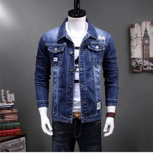 Fashion Original Unisex Denim Casual Plain Blue Jean Jacket