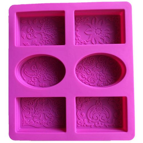 Generic Silicone Soap Mold for Soap Making 3D 6 Forms Oval