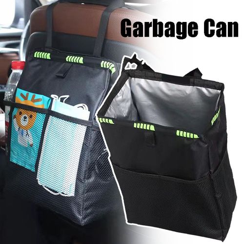 Generic Universal Foldable Car Trash Can Garbage Bag Lid Auto Back