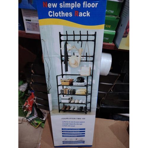Generic 4 Layer Multi Purpose Clothes Rack With Shoe Storage Organizer