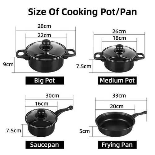 Generic Portable 13PCS Non-Stick Pots And Pans Set Kitchen Utensil Set-Black - image 3
