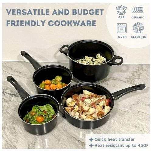 Generic Portable 13PCS Non-Stick Pots And Pans Set Kitchen Utensil Set-Black - image 5