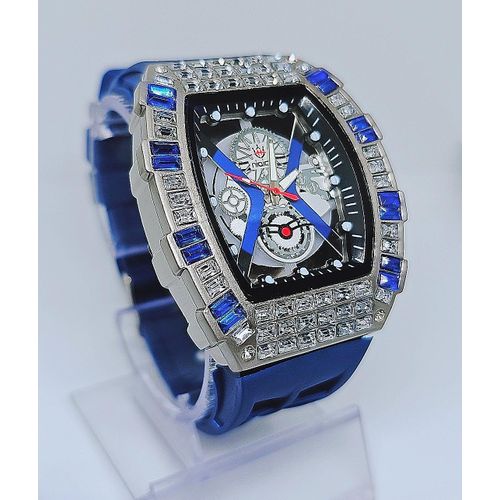 Fashion Elegant Blue Silicon Wristwatch for Men - image 2