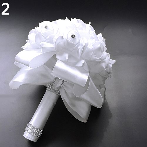 product_image_name-Generic-1 Bouquet Bride Wedding Party Bridesmaid Rhinestone Decor Foam Artificial Flower--1