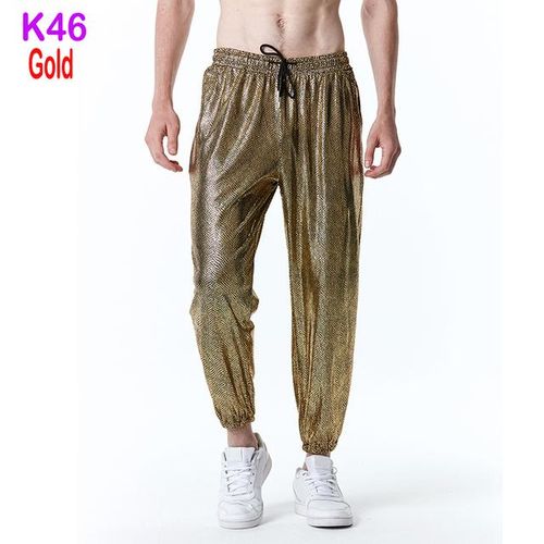 Generic Mens Shiny Silver Metallic Jogger Sweatpants Hip Hop Wet Look Trousers Men Club Party Festival Prom Streetwear Pantalones Hombre Jumia Nigeria