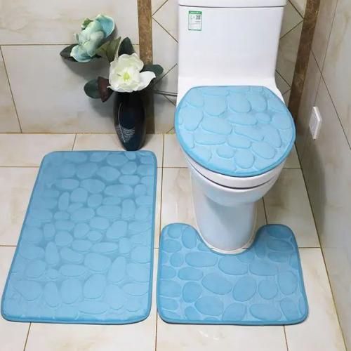 product_image_name-Generic-Absorbent Bath Mat Toilet Mat Sets- 3PCS-1