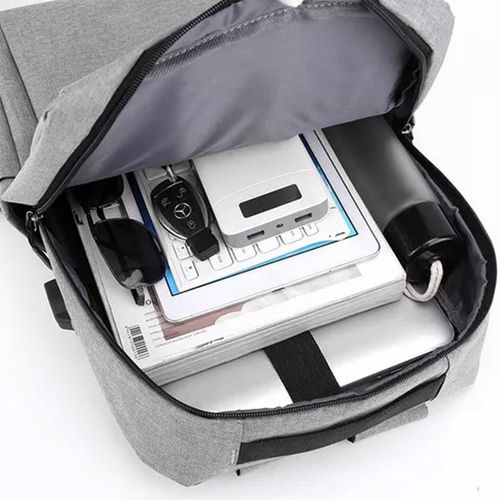 Bro Toumi 3 In 1 Multi Functional School Backpack With USB Slot - Grey - image 3