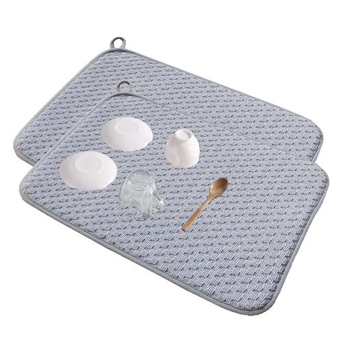  2 Pack Dish Drying Mats for Kitchen, Microfiber Dish