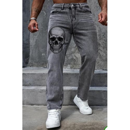 Fashion Top Quality Skull Design Jeans