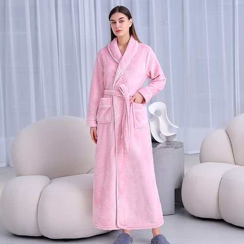 Buy Women Long Robes Soft Fleece Winter Warm Housecoats Womens