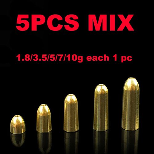 Generic JIGEECARP 5pcs Carp Fishing Brass Bullet Sinker Weights