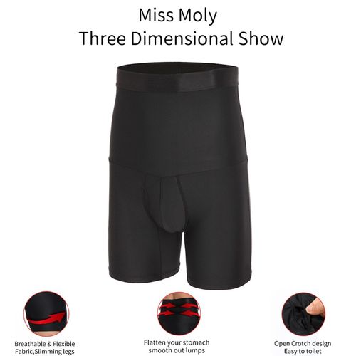 Men' Compression High Waist Boxer Shorts Tummy Body Shaper Panties Underwear  Max