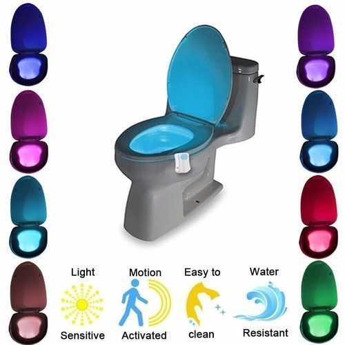 Smart Bathroom Toilet Seat Light Nightlight LED Body Motion Activated  On/Off Sensor Lamp Toilet Lamp