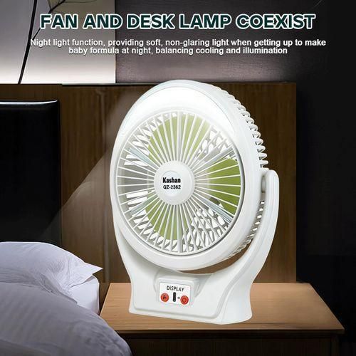 product_image_name-Generic-USB rechargeable mini fan with LED lighting,white, 360° adjustable desktop silent mode.-4