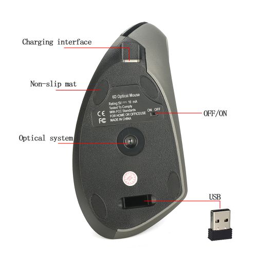 Hxsj Wireless Mouse Vertical Mice Ergonomic Rechargeable 600Mah | Jumia ...