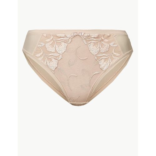 M&S Embroidered High Leg Knickers