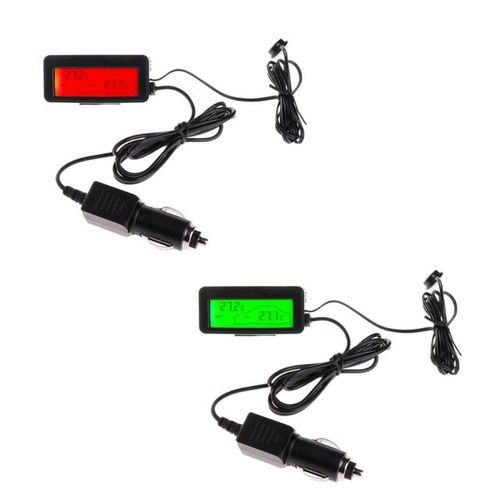 Mini Digital Car LCD Display Indoor Outdoor Thermometer 12V