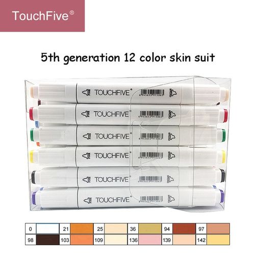 Generic TouchFIVE 12 24 Colors Sketch Skin Tones Marker Pen Artist