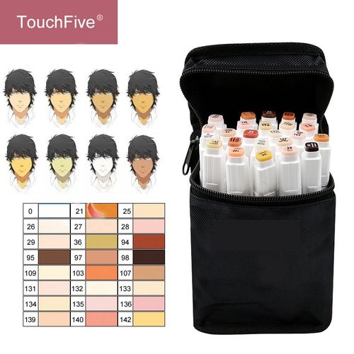 Generic TouchFIVE 12 24 Colors Sketch Skin Tones Marker Pen Artist